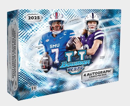 2025 Bowman's Best University Football Hobby 12-Box Case - Factory Sealed