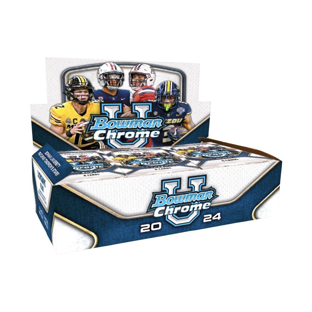 2024 Bowman Chrome University Football Jumbo 12-Box Case - Factory Sealed