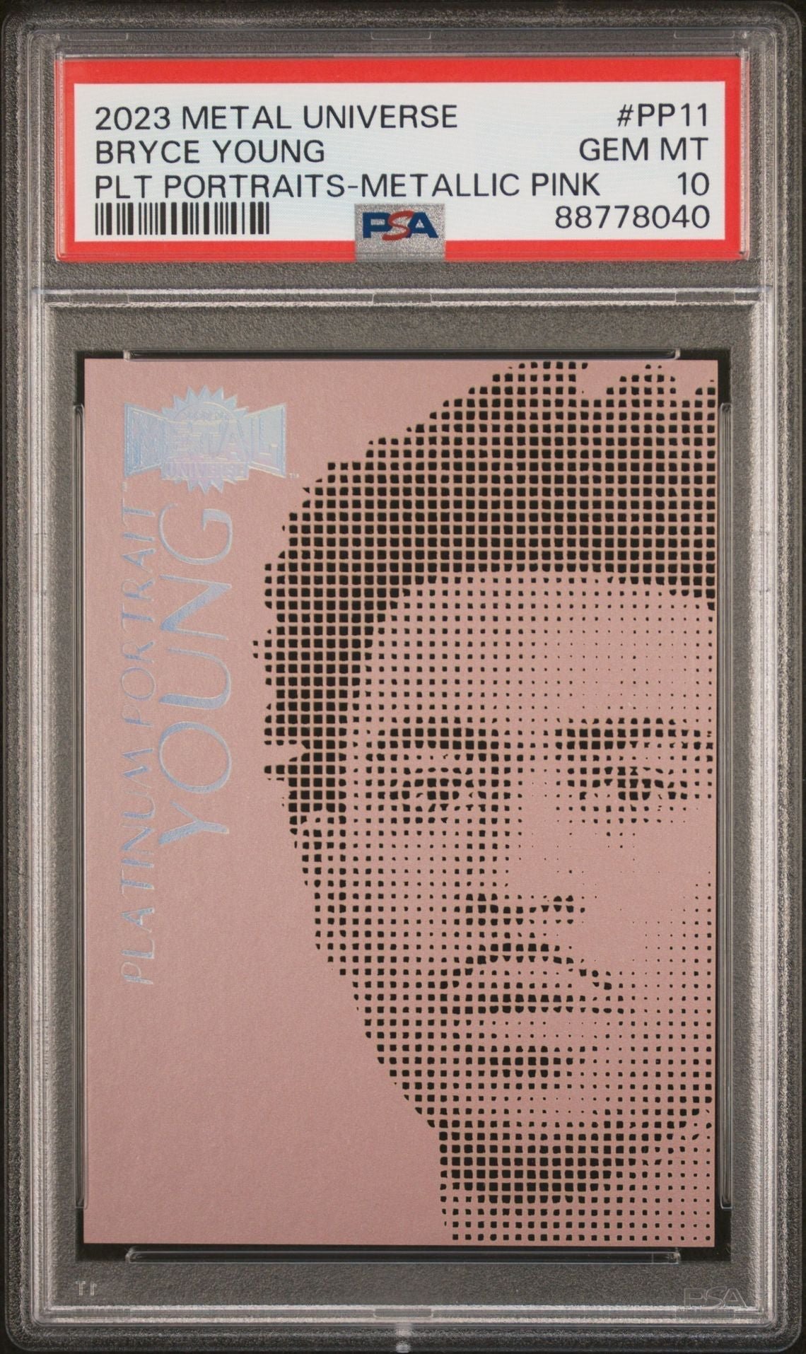 Bryce Young 2023 Skybox Metal Universe Platinum Portraits Metallic Pink Rookie Card PSA 10 - Graded Card