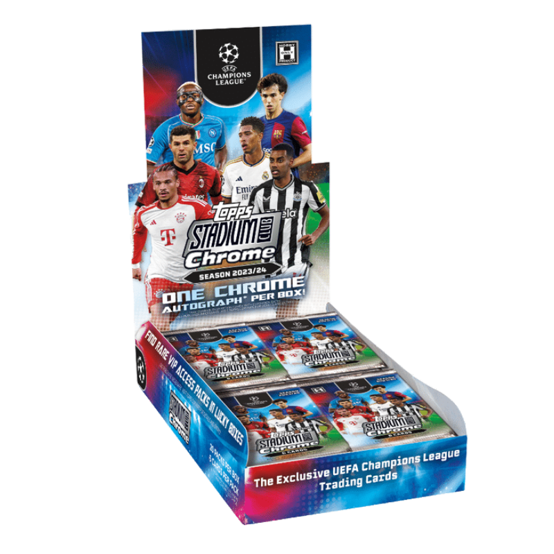 2023/24 Topps Stadium Club Chrome UEFA Soccer Hobby 12-Box Case - Factory Sealed